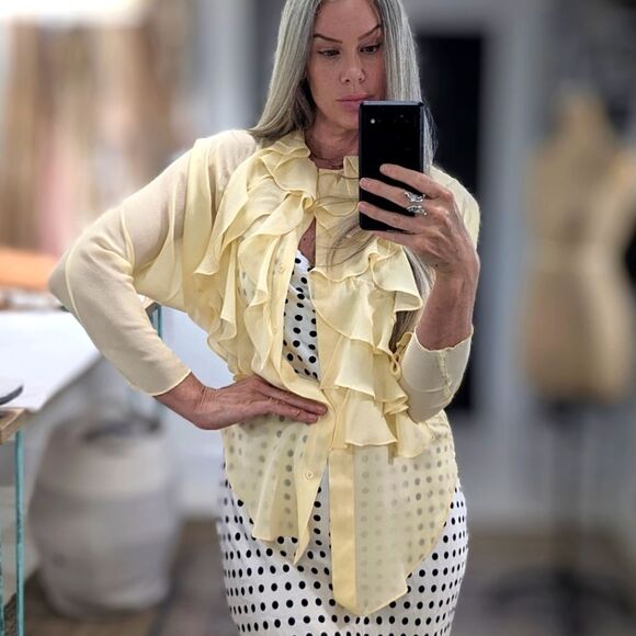 French Silk Ruffle Blouse - Picture 1 of 10